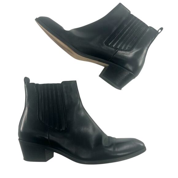 J. Crew black Chelsea boots leather sz 7 - Picture 2 of 7